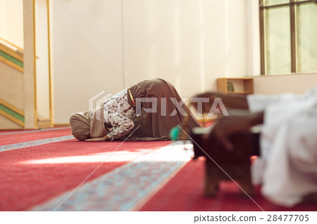 Hand of muslim black man people praying with 28477705