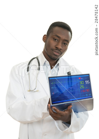 Attractive young african american black doctor a 28478142
