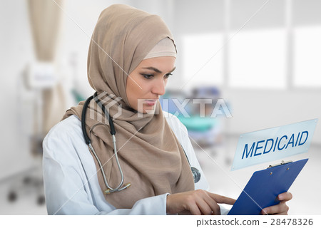 portrait of worried muslim female Medical doctor portrait of worried muslim female Medical doctor 28478326