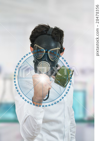 fine portrait of man with classic old mask gas fine portrait of man with classic old mask gas 28478356