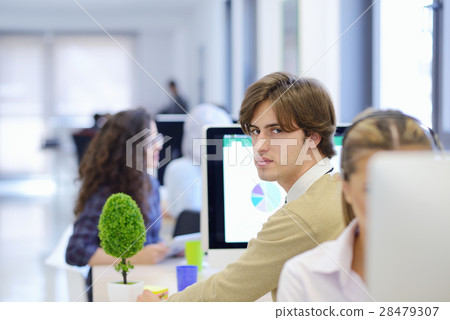 startup business, software developer working on 28479307