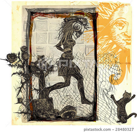 run punk, run-an hand drawn vector,freehand sketch 28480327