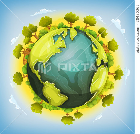 Earth Planet With Forest And Agriculture Elements Earth Planet With Forest And Agriculture Elements 28480365