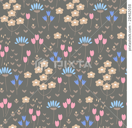 Seamless pattern with cute doodle flowers Seamless pattern with cute doodle flowers 28482038