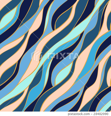 Seamless pattern with hand drawn doodle waves. - Stock Illustration ...