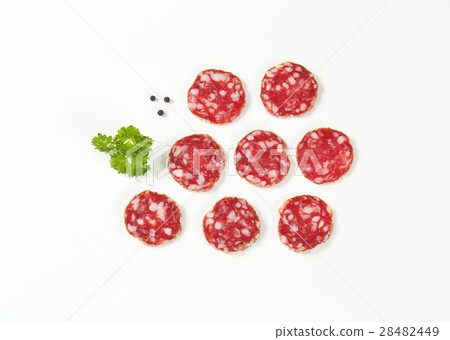 French dry cured sausage slices French dry cured sausage slices 28482449
