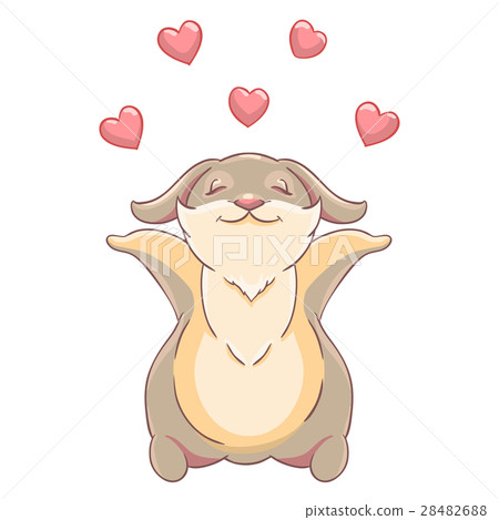 Funky love Bunny happy hearts. Vector illustration Funky love Bunny happy hearts. Vector illustration 28482688