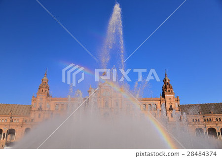 Fountain and rainbow Fountain and rainbow 28484374