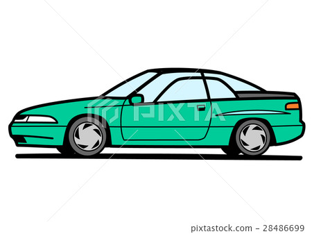 90年代風格的轎跑車淺綠色 28486699