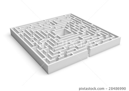 3d rendering of white square maze consruction with 3d rendering of white square maze consruction with 28486990