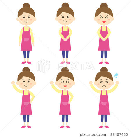 Illustration set of a woman in the shape of an apron 28487460
