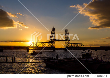 Chikugo River rising bridge Chikugo River rising bridge 28488651