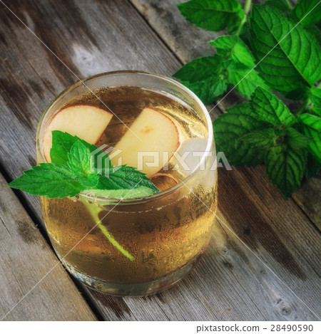 cooled with ice tea, mint and apple 28490590