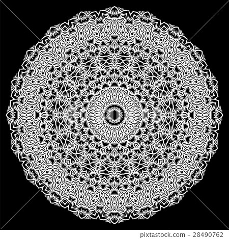 Grey Ornamental Oriental Geometric Ornament 28490762