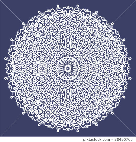 White Oriental Geometric Ornament 28490763