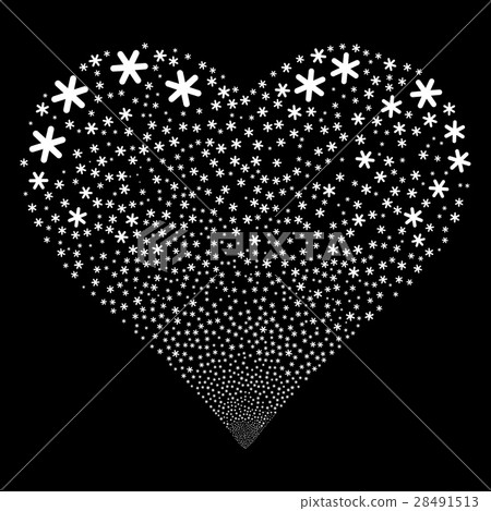 Snowflake Fireworks Heart 28491513