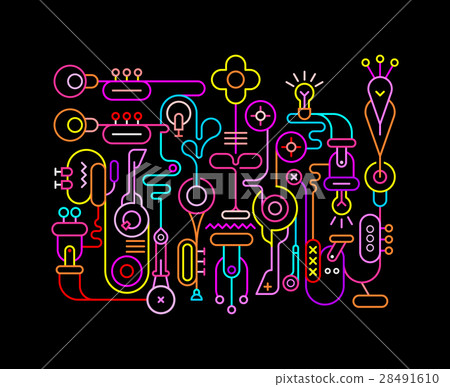 Abstract art neon colors illustration Abstract art neon colors illustration 28491610