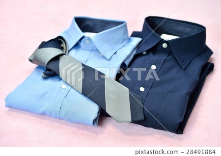 Attention) There is small garbage in clothes. Freshers' business fashion (blue series), shirt & tie. 28491884