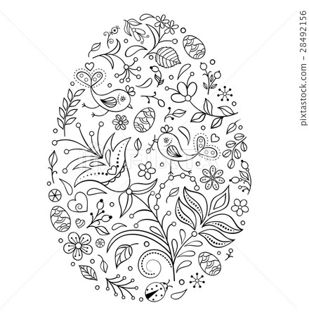 Floral easter egg Floral easter egg 28492156