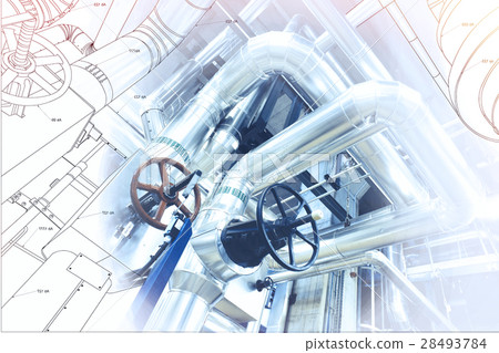 wireframe computer cad design of pipelines wireframe computer cad design of pipelines 28493784