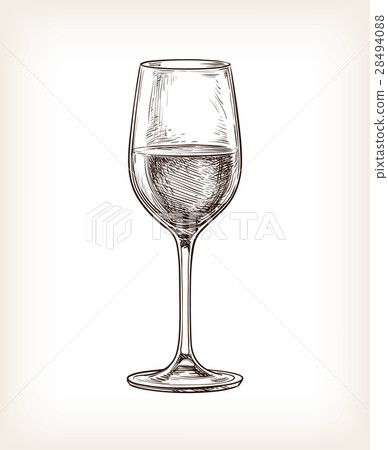 Hand drawn vector illustration of wineglass. 28494088