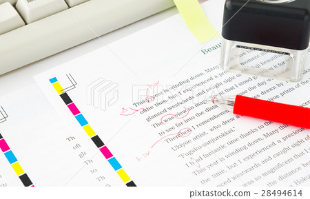 Proofreading English color proofreading editing proofreading paper business scene proofreading symbol publication red box 28494614