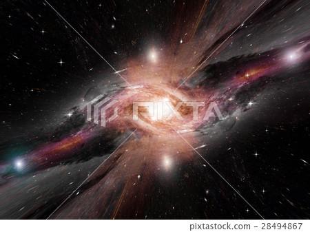 Stars, dust and gas nebula in a far galaxy Stars, dust and gas nebula in a far galaxy 28494867
