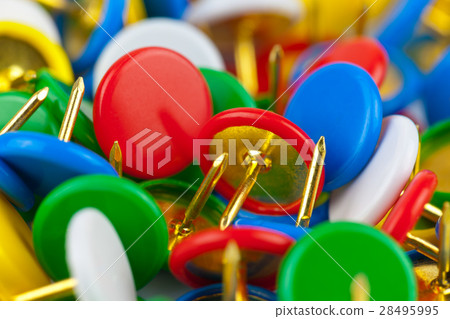 Macro view of color pushpins Macro view of color pushpins 28495995