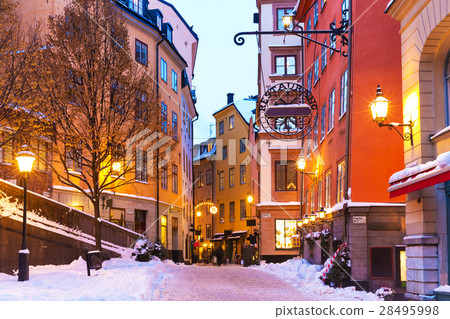 Winter in the Old Town in Stockholm, Sweden 28495998