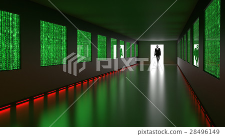 Hacker enters backdoor with binary screens Hacker enters backdoor with binary screens 28496149