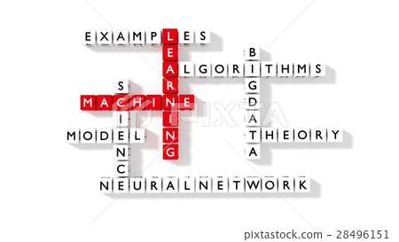 Flat crossword puzzle showing machine learning Flat crossword puzzle showing machine learning 28496151