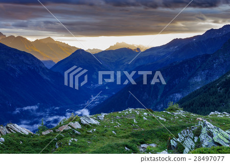 Chamonix valley in the clouds. France 28497077