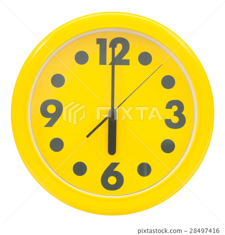 yellow wall clock yellow wall clock 28497416
