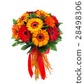 Flower bouquet of red and orange gerberas 28498306