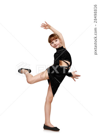 girl in a black dress dancing 28498816