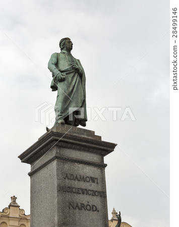 Adam Mickiewicz monument closeup in Krakow, Poland Adam Mickiewicz monument closeup in Krakow, Poland 28499146