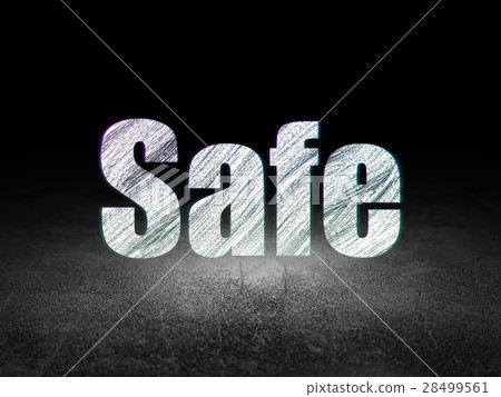 Safety concept: Safe in grunge dark room 28499561