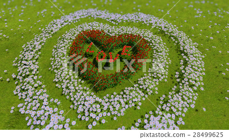 A variety of flowers in the shape of a heart 28499625