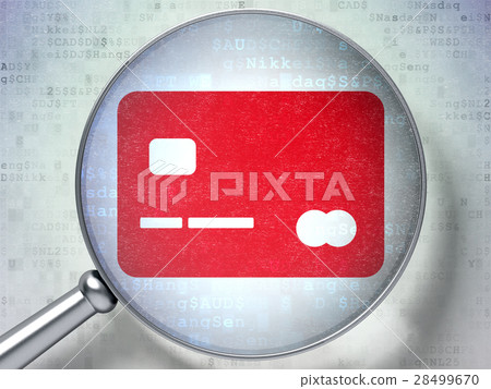 Business concept: Credit Card with optical glass 28499670