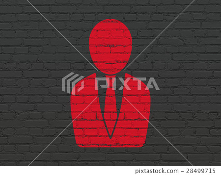 Business concept: Business Man on wall background Business concept: Business Man on wall background 28499715