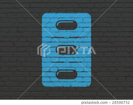 Health concept: Pills Blister on wall background Health concept: Pills Blister on wall background 28500732