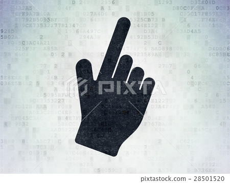 Social network concept: Mouse Cursor on Digital - Stock Illustration