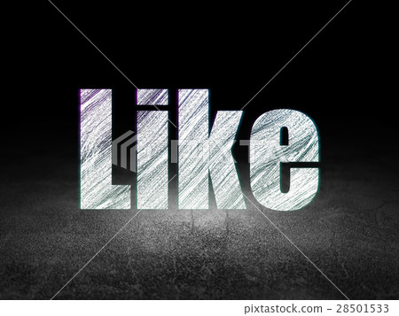 Social media concept: Like in grunge dark room 28501533