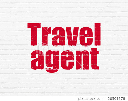 Vacation concept: Travel Agent on wall background Vacation concept: Travel Agent on wall background 28501676
