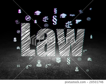 Law concept: Law in grunge dark room 28501746