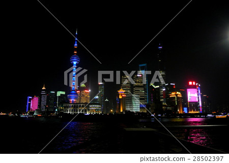 Night view of Pudong New Area 28502397