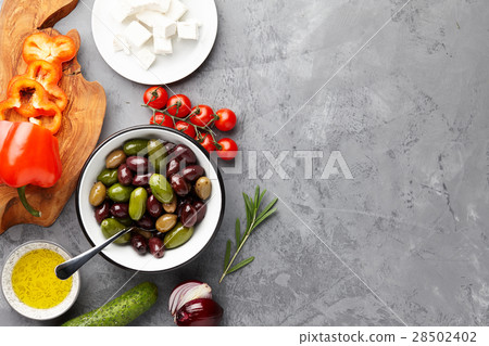 Greek salad cooking 28502402