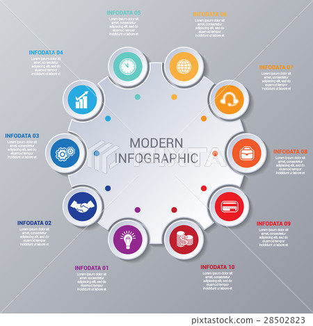 Modern Infographic numbered 10 options. 28502823