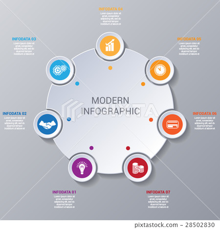 Modern Infographic numbered 7 options. 28502830