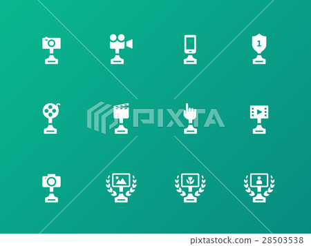 Award icons on green background. Award icons on green background. 28503538